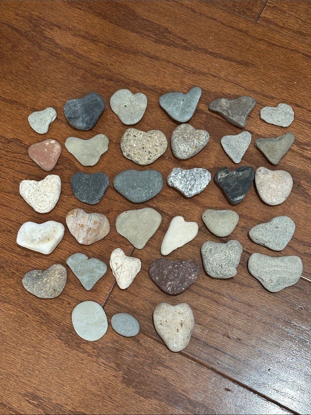 Natural Beach stone Hearts Collection - Neutral Stone Colors